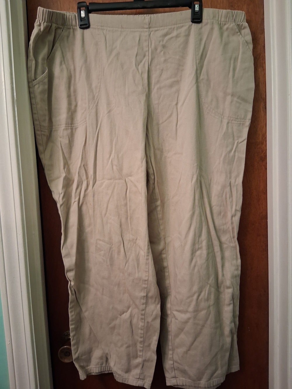 Classic JMS - Women's Beige Casual Elastic-Waist Pants